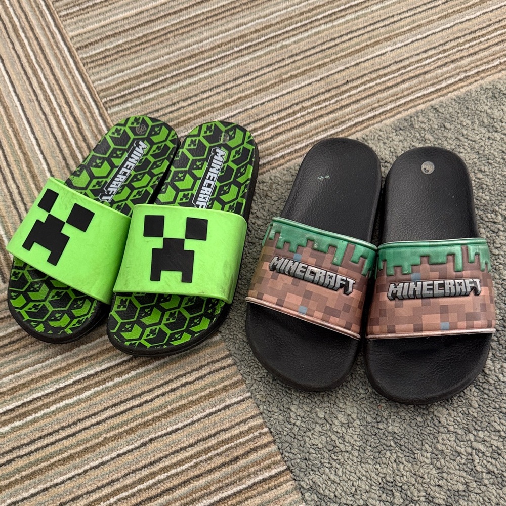 Kids Slide Sandals - Minecraft 13C-1Y